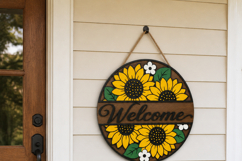 Summer Sunflower Welcome Sign SVG | Door Hanger Glowforge Product Image 3