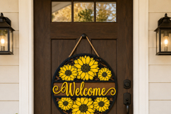 Welcome Sunflower Sign laser cut file SVG | Door Hanger Product Image 4