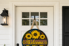 Welcome Sunflower Sign laser cut file SVG | Door Hanger Product Image 5