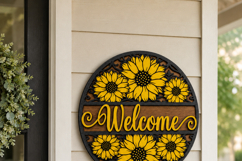 Welcome Sunflower Sign laser cut file SVG | Door Hanger Product Image 6