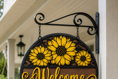 Welcome Sunflower Sign laser cut file SVG | Door Hanger Product Image 7