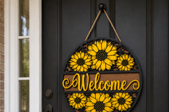 Welcome Sunflower Sign laser cut file SVG | Door Hanger Product Image 8