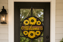 Welcome Sunflower Sign laser cut file SVG | Door Hanger Product Image 9