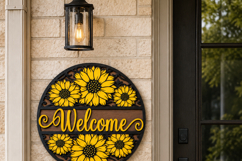 Welcome Sunflower Sign laser cut file SVG | Door Hanger Product Image 10