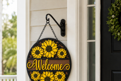 Welcome Sunflower Sign laser cut file SVG | Door Hanger Product Image 11