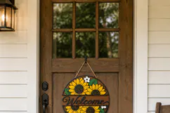 Summer Sunflower Welcome Sign SVG | Door Hanger Glowforge Product Image 5