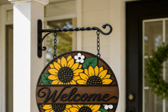 Summer Sunflower Welcome Sign SVG | Door Hanger Glowforge Product Image 7