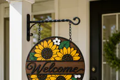 Summer Sunflower Welcome Sign SVG | Door Hanger Glowforge Product Image 7