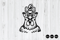 Chicken with Sunglasses SVG, Hen SVG, Sarcastic Chicken SVG Product Image 1