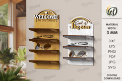 Sunglasses Shelfves Bundle Laser Cut. Home Decor SVG Product Image 6