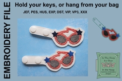 ITH Patriotic Sunglasses Key Fob - Bag Tag Product Image 2