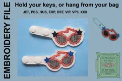 ITH Patriotic Sunglasses Key Fob - Bag Tag Product Image 2