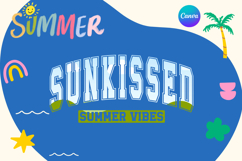 sunkissed summer vibes Canva Frame Varsity shirt design Product Image 1