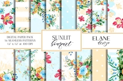 Summer Flowers Digital Paper, Floral Seamless Patterns Product Image 1