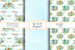 Summer Flowers Digital Paper, Floral Seamless Patterns Product Image 1