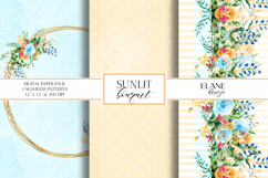 Summer Flowers Digital Paper, Floral Seamless Patterns Product Image 1