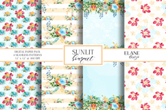 Summer Flowers Digital Paper, Floral Seamless Patterns Product Image 1