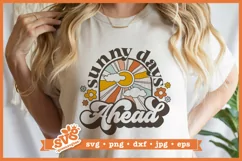 Sunny Days Ahead Retro Sun SVG | Retro T-shirt design Product Image 1