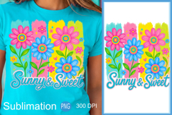 Summer Vibes PNG, Sunny and Sweet Floral Sublimation Design Product Image 1