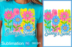 Summer Vibes PNG, Sunny and Sweet Floral Sublimation Design Product Image 1