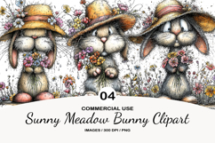 Sunny Meadow Bunny Clipart Product Image 1