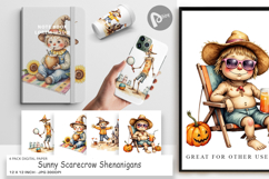 Digital Paper Sunny Scarecrow Fun Product Image 1