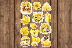 Sunny Yellow Floral Printable Stickers - PNG Sticker Sheet