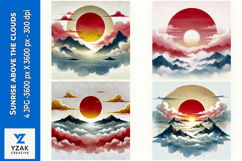 Sunrise above the clouds - Digital Illustrations Product Image 1