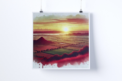 Sunrise at the top of a hill - Digital Illustrations Product Image 2