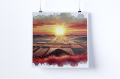 Sunrise at the top of a hill - Digital Illustrations Product Image 3