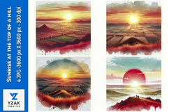 Sunrise at the top of a hill - Digital Illustrations Product Image 1