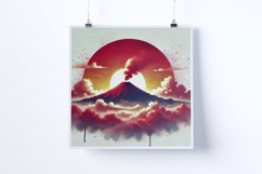 Sunrise at the top of a volcano - Digital Illustrations Product Image 2