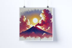 Sunrise at the top of a volcano - Digital Illustrations Product Image 5