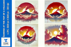 Sunrise at the top of a volcano - Digital Illustrations Product Image 1