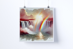 Sunrise by a waterfall - Digital Illustrations Product Image 3