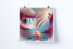 Sunrise by a waterfall - Digital Illustrations Product Image 5