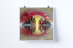 Sunrise in a futuristic city - Digital Illustrations Product Image 3
