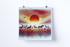 Sunrise in a wild meadow - Digital Illustrations Product Image 2
