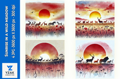 Sunrise in a wild meadow - Digital Illustrations Product Image 1