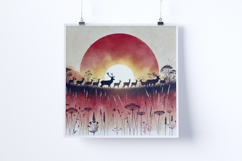 Sunrise in a wild meadow - Digital Illustrations Product Image 4