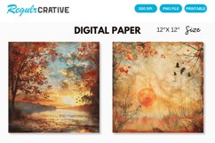 Sunrise In Autumn Seamless Digital Paper Product Image 1