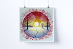 Sunrise in winter - Digital Illustrations Product Image 2