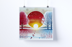 Sunrise in winter - Digital Illustrations Product Image 5