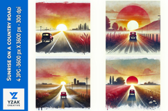 Sunrise on a country road - Digital Illustrations Product Image 1