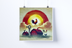 Sunrise on a farm - Digital Illustrations Product Image 3
