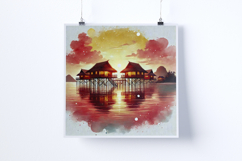 Sunrise on a remote tropical island - Digital Illustrations Product Image 3