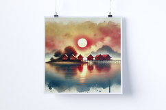 Sunrise on a remote tropical island - Digital Illustrations Product Image 4