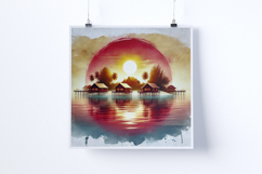 Sunrise on a remote tropical island - Digital Illustrations Product Image 5