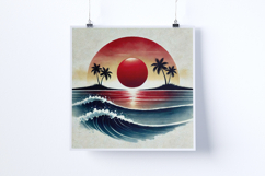 Sunrise on a tropical beach - Digital Illustrations Product Image 2
