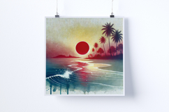 Sunrise on a tropical beach - Digital Illustrations Product Image 3